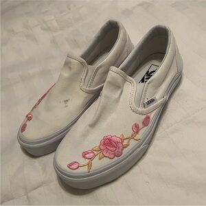 Custom Floral Embroidered Vans